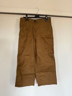 Dries Van Noten Wide-Leg Cropped Pants in Tan